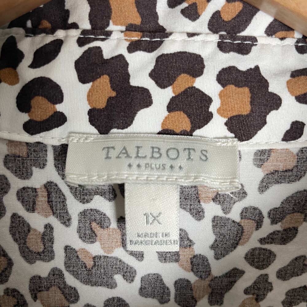 Talbots Plus Women’s 1x Leopard Print Button Down… - image 3